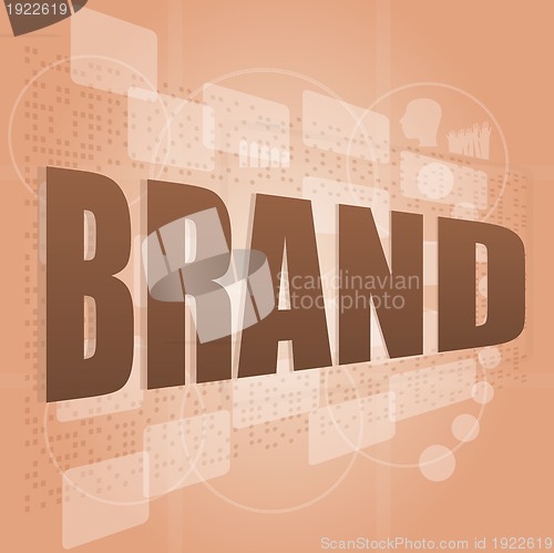 Image of Brand concept in word tag cloud, business concept