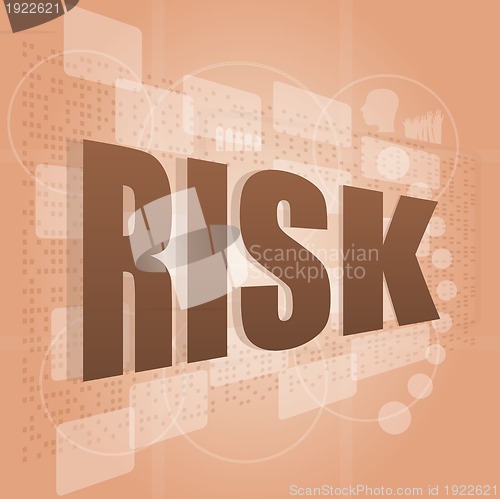 Image of words risk management on digital screen, business concept