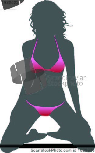 Image of Bikini woman silhouette