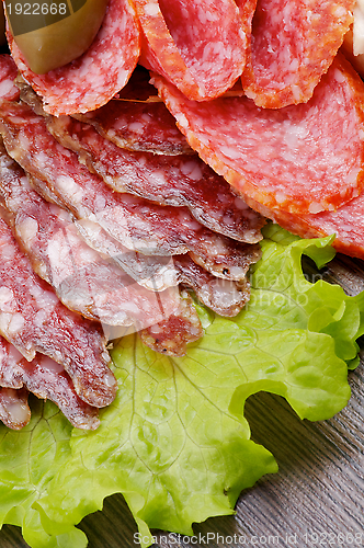 Image of Slices of Salami and Smoked Sausage