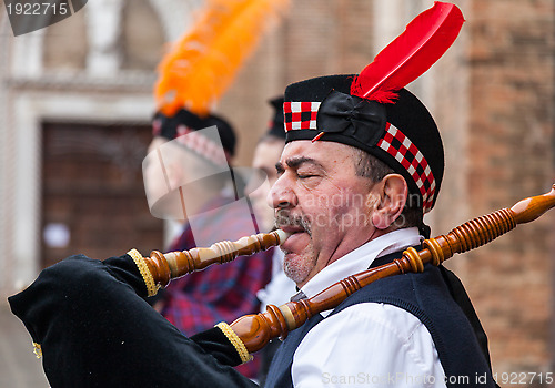 Image of Portrait of a Scottish Bagpiper