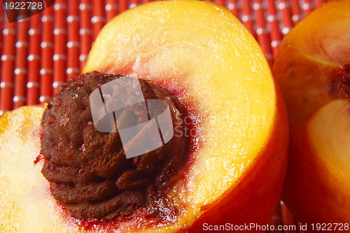 Image of halved peach