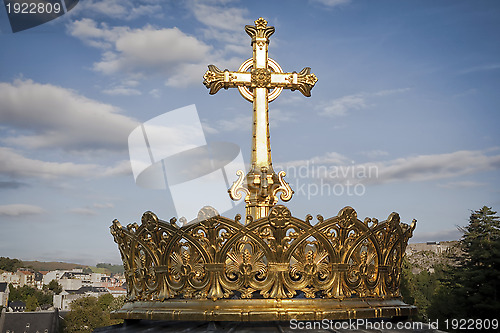 Image of Guilded crown and cross