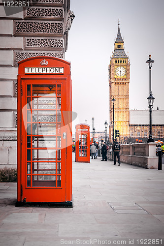 Image of red phone boxes