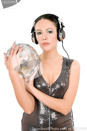 Image of Young woman in headphones