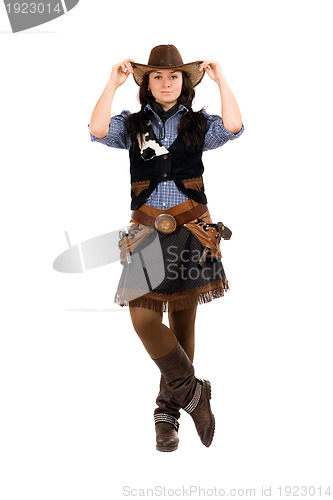 Image of woman dressed as a cowboy