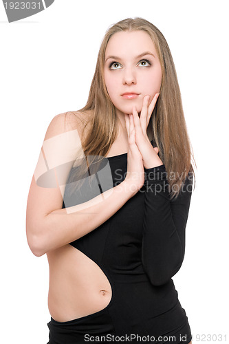 Image of Pretty young woman posing. Isolated