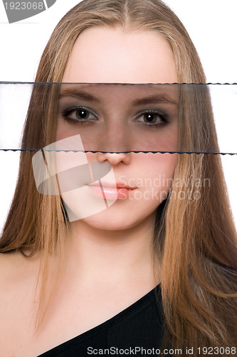 Image of Close-up portrait of beautiful young woman