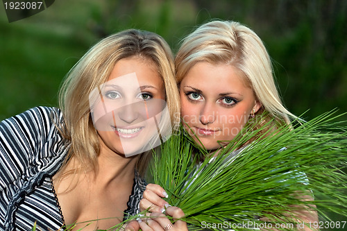 Image of Two young blonde