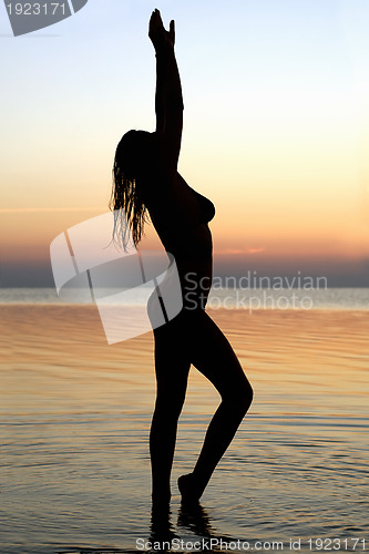 Image of Silhouette of a young woman