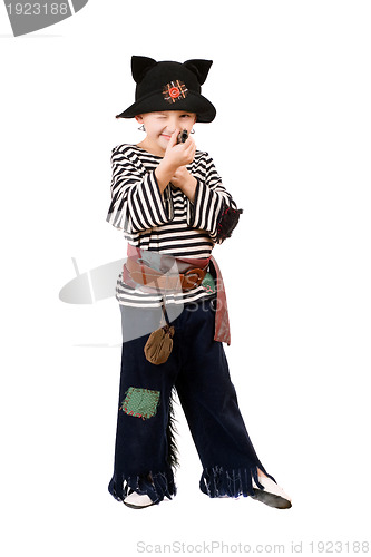 Image of Boy dressed as a pirate. Isolated