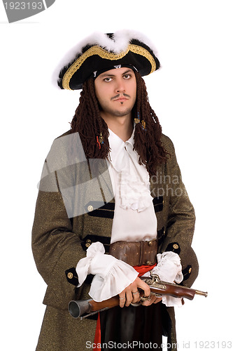 Image of young man in a pirate costume