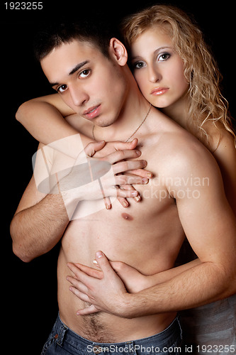 Image of Portrait of passionate young couple. Isolated