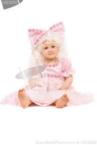 Image of Baby girl in a pink dress