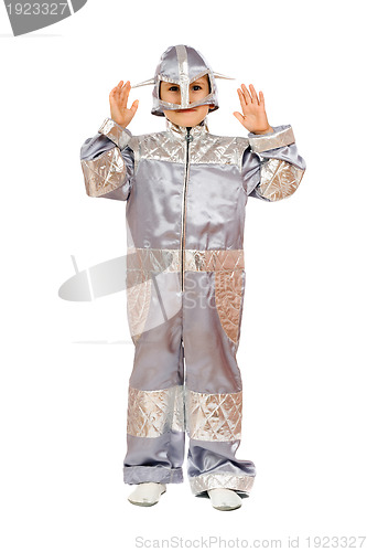 Image of Boy in astronaut costume