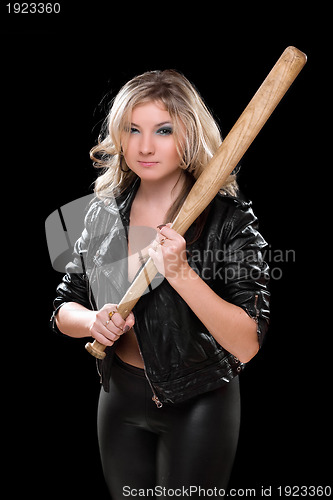 Image of Angry girl with a bat in their hands