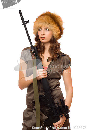 Image of Hot woman with a rifle