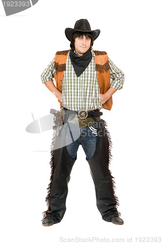 Image of Young man dressed as cowboy