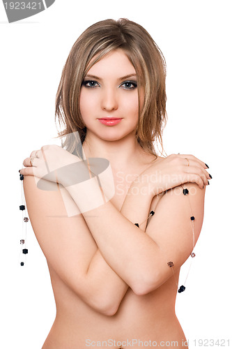 Image of Portrait of nice nude young woman