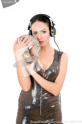 Image of Sexy young woman in headphones