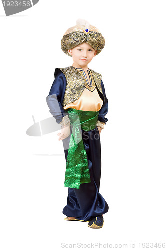 Image of Little boy wearing oriental costume