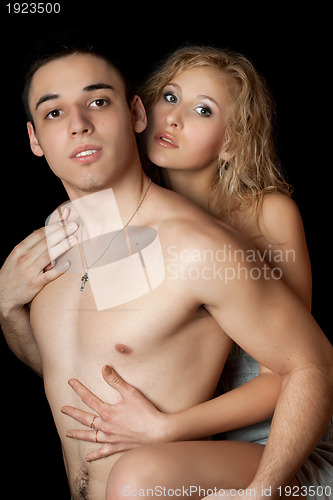 Image of Beautiful loving young couple. Isolated