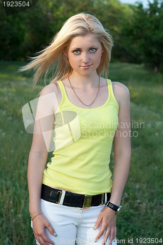Image of Portrait of a young pretty blonde