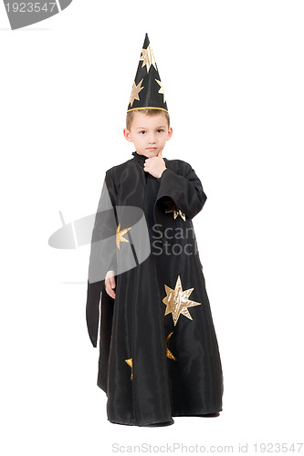 Image of Boy dressed as astrologer. Isolated