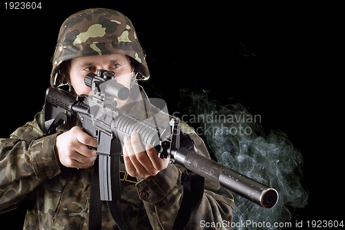 Image of Soldier with the smoking gun