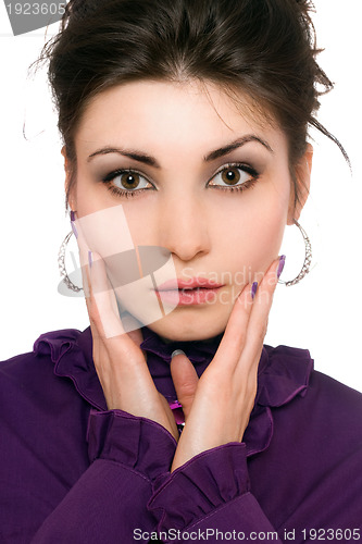 Image of Closeup portrait of pretty young woman