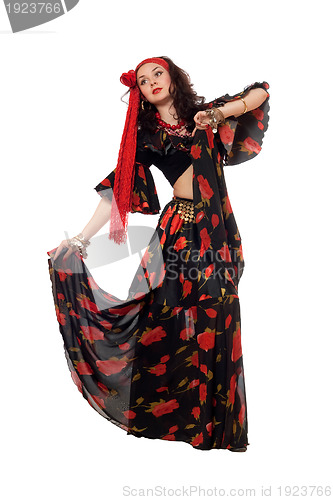 Image of Expressive gypsy woman. Isolated