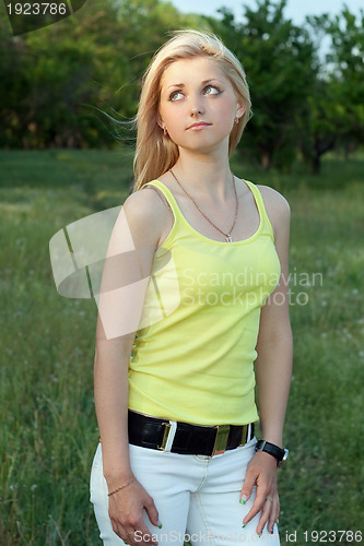 Image of Portrait of a young beautiful blonde