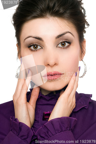 Image of Closeup portrait of attractive young woman