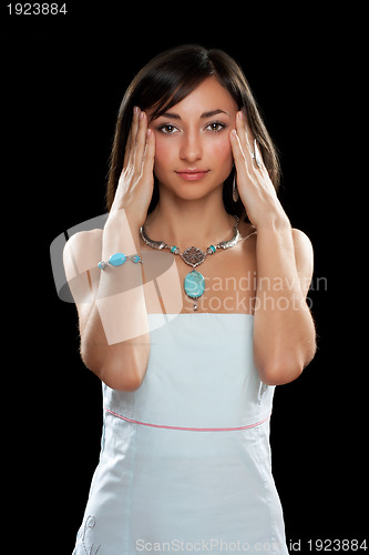 Image of Portrait of a lovely young woman. Isolated
