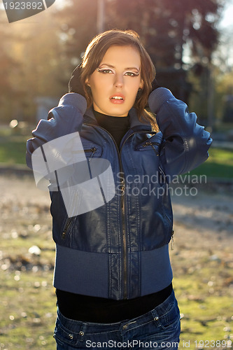 Image of sensual girl in autumn park