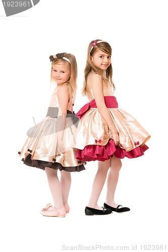 Image of Two nice little girls in a dress