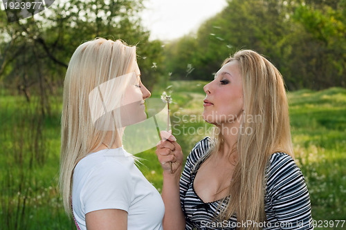Image of Two pretty young blonde