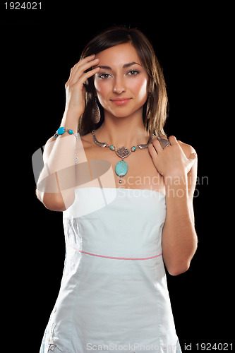Image of Portrait of a pretty young woman. Isolated