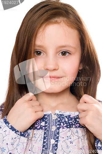 Image of Portrait of pretty little girl. Isolated