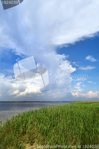 Image of Blue sky with clouds