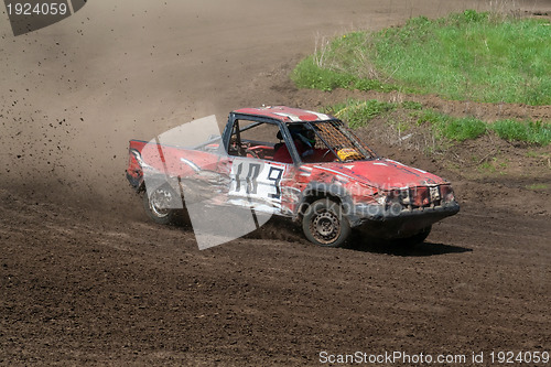 Image of Race for survival. Red car