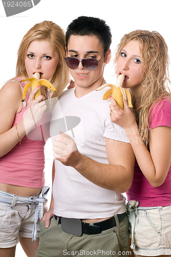 Image of Portrait of three young people