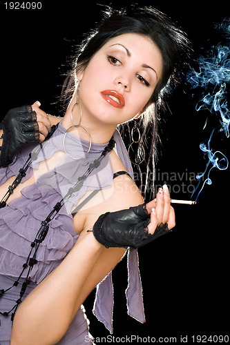 Image of Portrait of a young sexy brunette