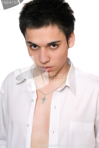 Image of Closeup portrait of handsome young man