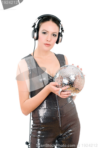 Image of Attractive young woman in headphones