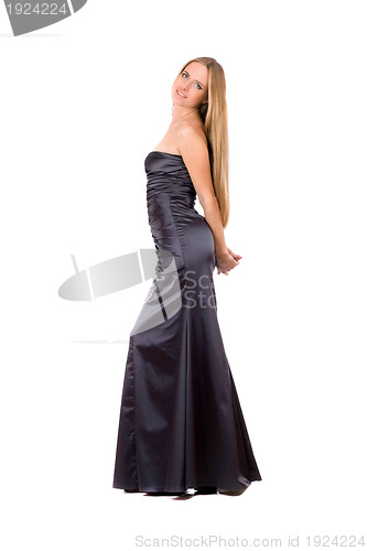 Image of Beautiful young woman in evening dress