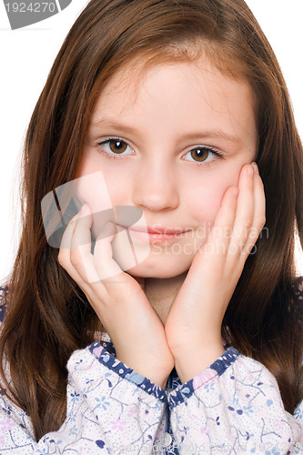 Image of Portrait of beautiful little girl. Isolated
