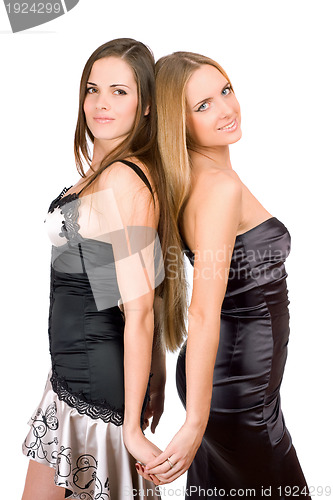 Image of pretty young women in evening dress