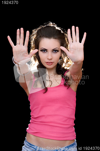 Image of Portrait of sensual young brunette