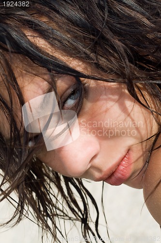 Image of Pretty wet brunette